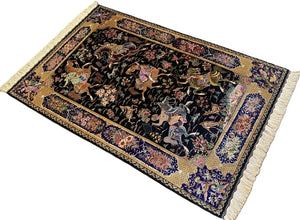 Superfine Hand-Knotted Pure Silk Persian Qum