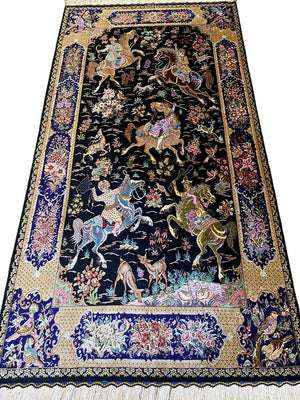 Superfine Hand-Knotted Pure Silk Persian Qum