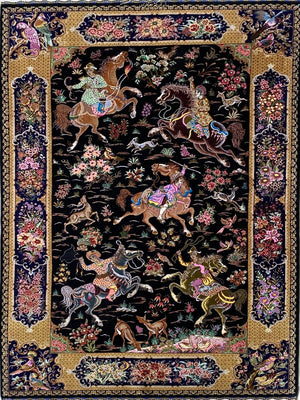 Superfine Hand-Knotted Pure Silk Persian Qum