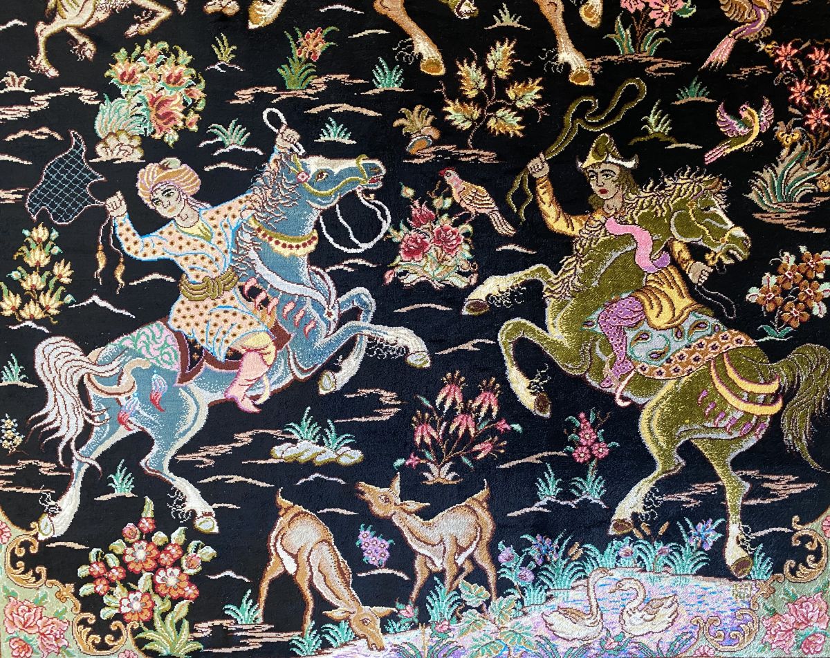 Superfine Hand-Knotted Pure Silk Persian Qum