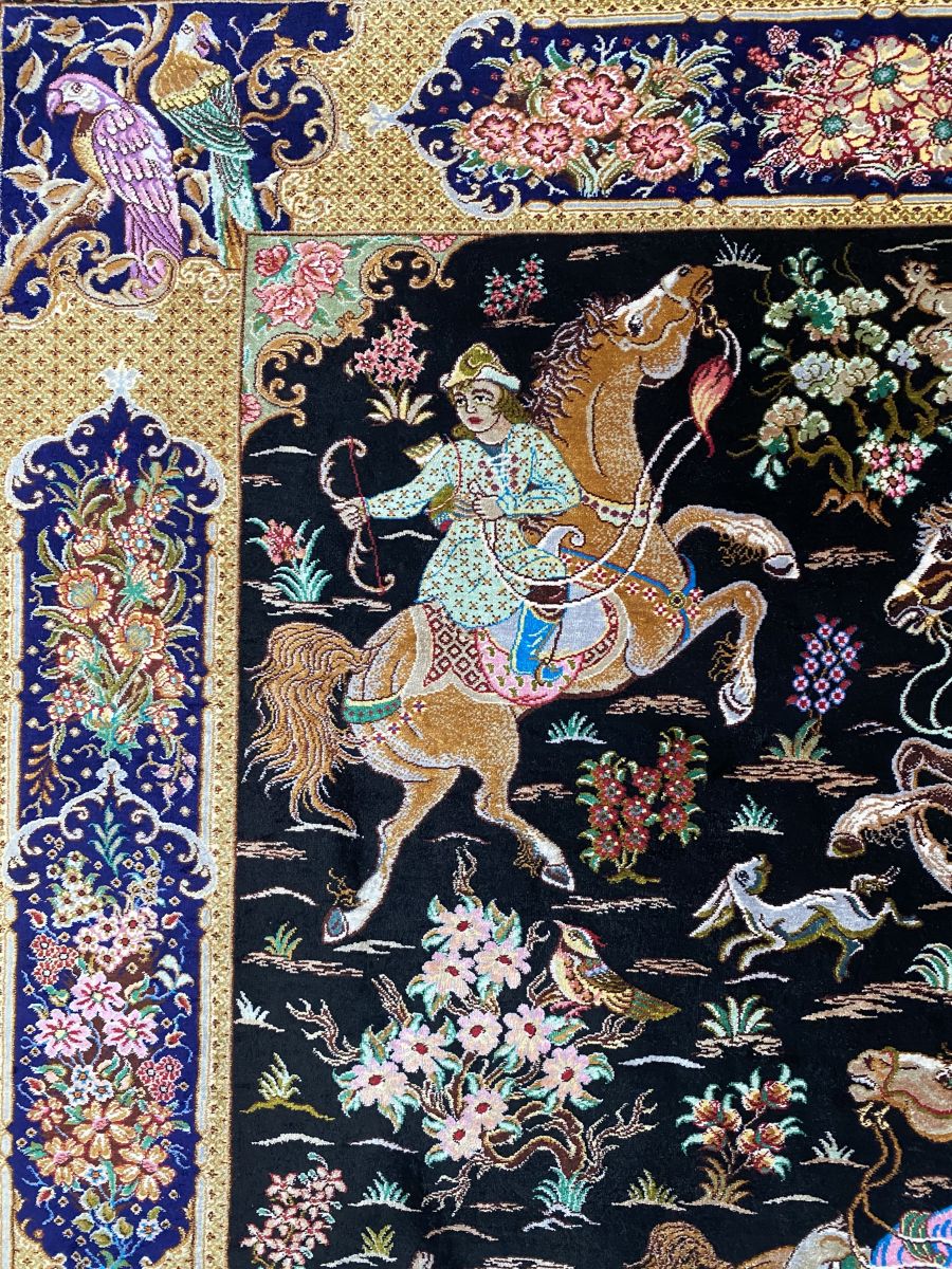 Superfine Hand-Knotted Pure Silk Persian Qum