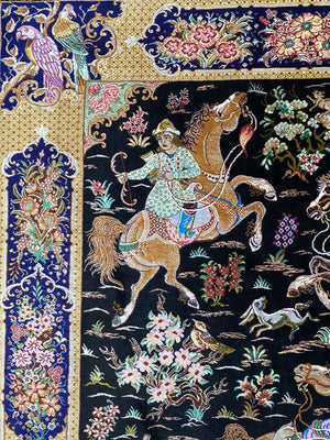 Superfine Hand-Knotted Pure Silk Persian Qum