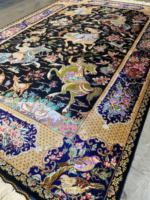 Superfine Hand-Knotted Pure Silk Persian Qum