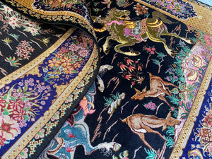 Superfine Hand-Knotted Pure Silk Persian Qum