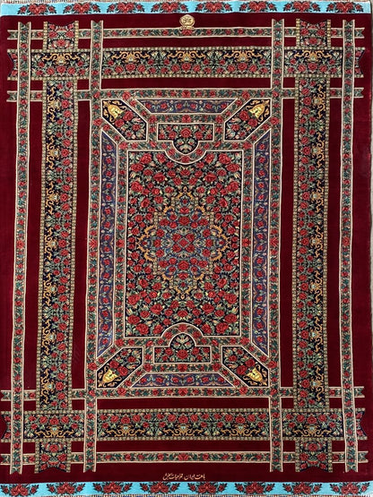 Superfine Hand-Knotted Pure Silk Persian Qum