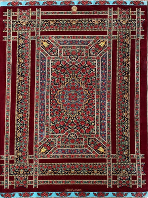 Superfine Hand-Knotted Pure Silk Persian Qum