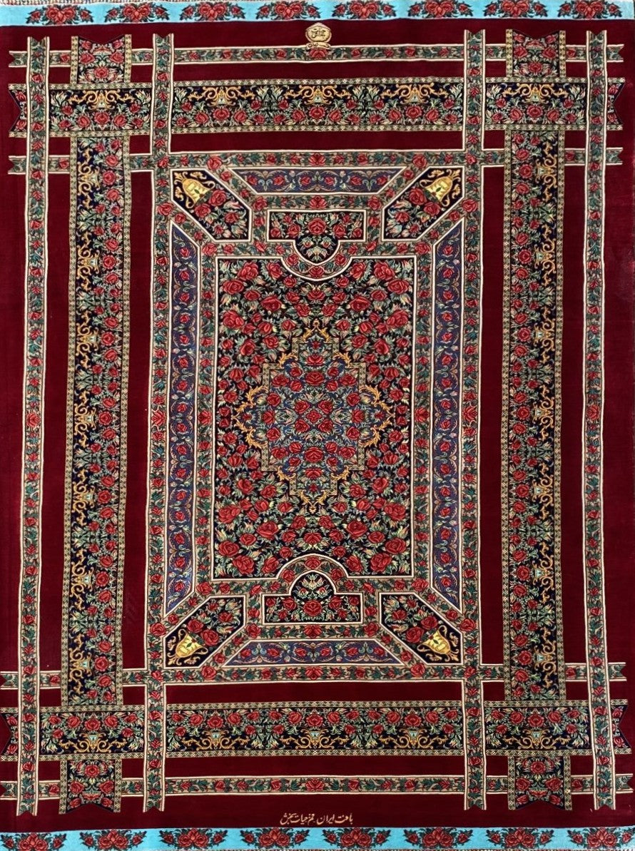 Superfine Hand-Knotted Pure Silk Persian Qum
