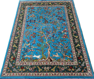 Superfine Hand-Knotted Pure Silk Persian Qum