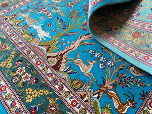 Superfine Hand-Knotted Pure Silk Persian Qum