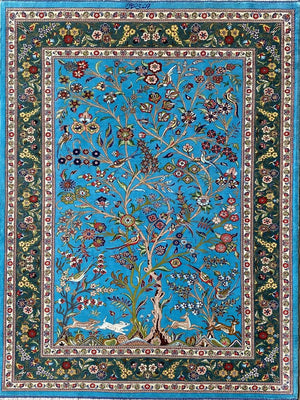 Superfine Hand-Knotted Pure Silk Persian Qum