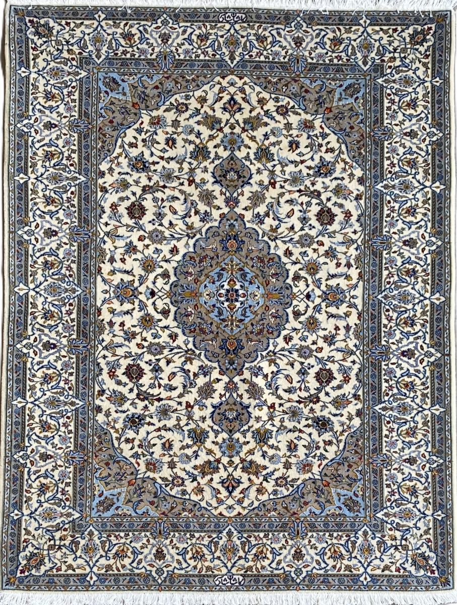 Superfine Hand-Knotted Persian Kashan Carpet
