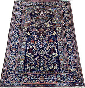 Circa 1970's Hand-Knotted Persian Kashan Carpet