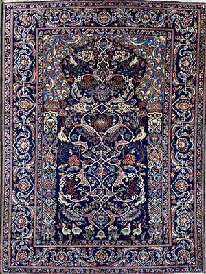 Circa 1970's Hand-Knotted Persian Kashan Carpet