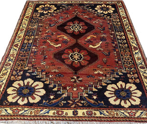 Hand-Knotted Tribal Persian Qashqaie Rug