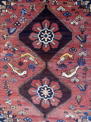 Hand-Knotted Tribal Persian Qashqaie Rug