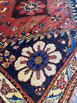 Hand-Knotted Tribal Persian Qashqaie Rug