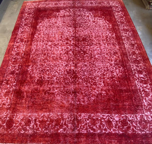 Hand-Knotted Vintage Over-dyed Persian Tabriz