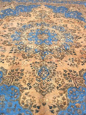 Handmade Vintage Over-dyed Persian Kerman