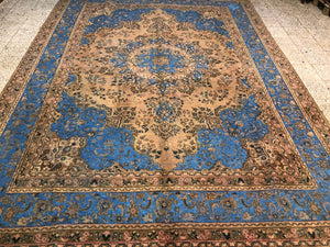 Handmade Vintage Over-dyed Persian Kerman