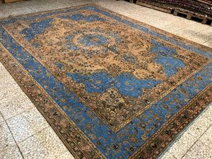 Handmade Vintage Over-dyed Persian Kerman