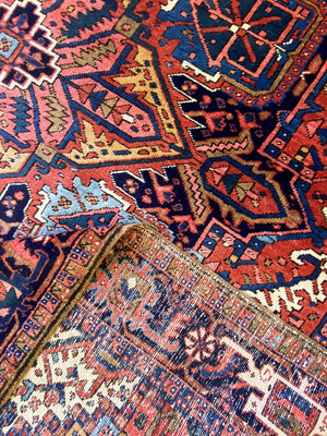 Hand-Knotted Traditional Persian Heriz Carpet