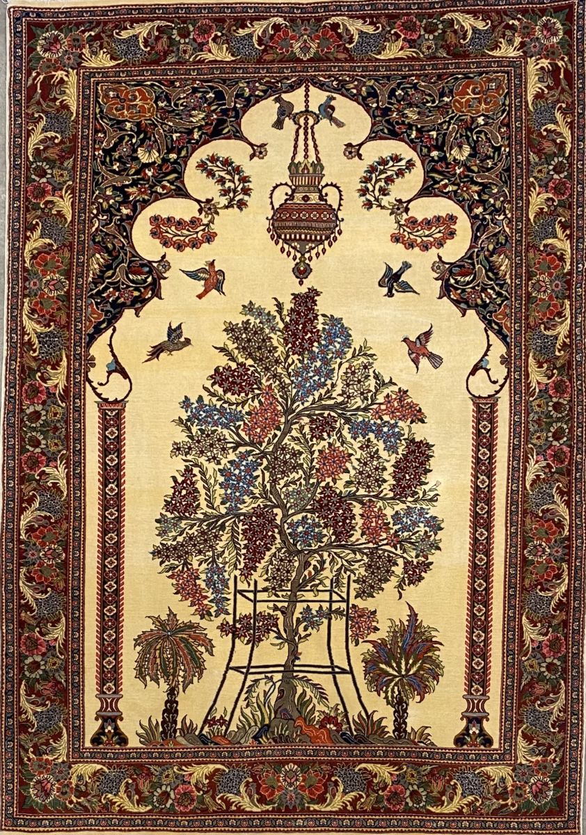 Fine Hand-Knotted Persian Qum Carpet