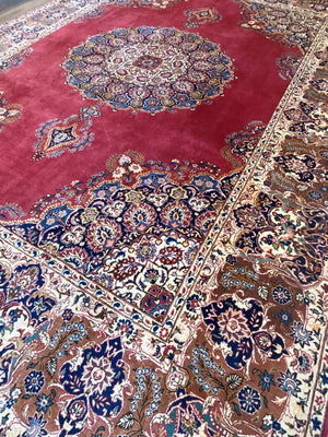 Superfine Hand-Knotted Antique Royal Persian Kashan