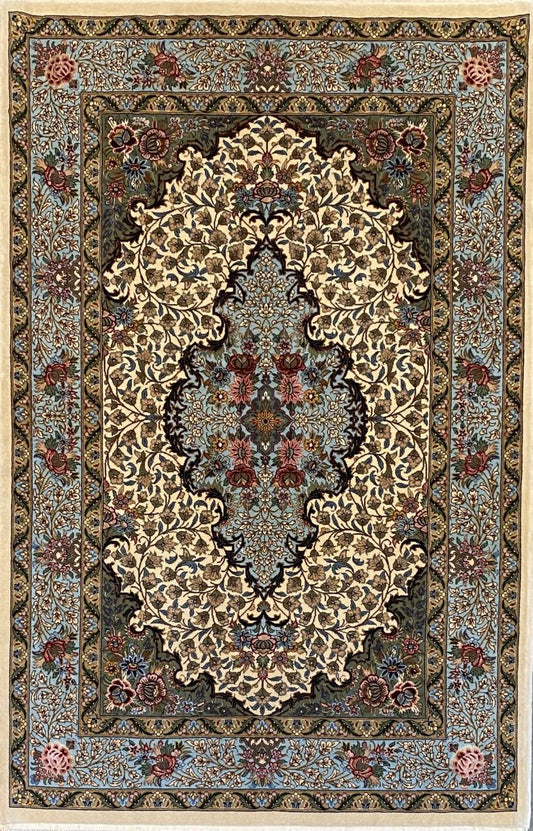 Superfine Hand-Knotted Persian Qum Carpet