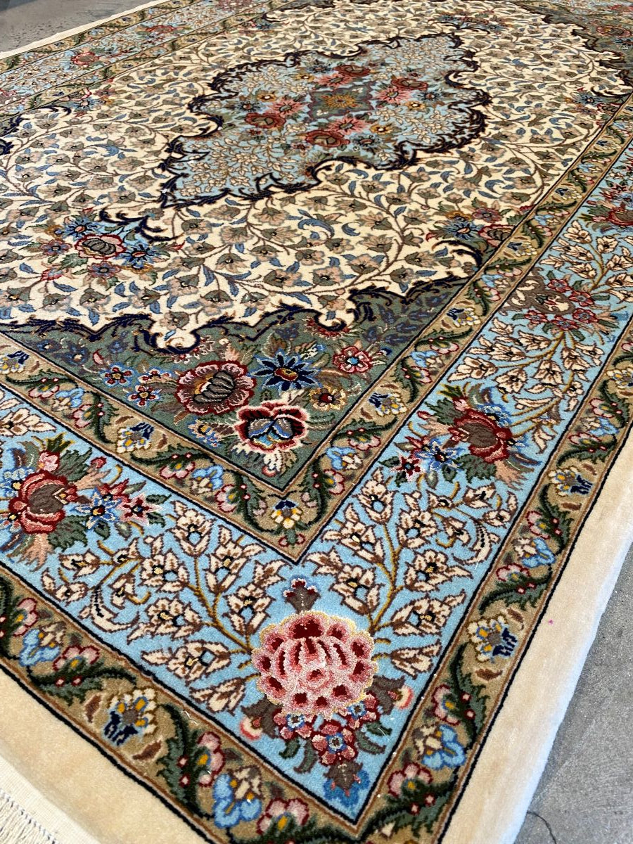 Superfine Hand-Knotted Persian Qum Carpet