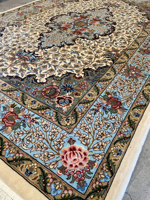 Superfine Hand-Knotted Persian Qum Carpet