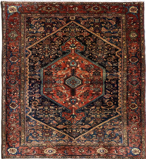 Circa 1960S Hand-Knotted Tribal Persian Bidjar Rug