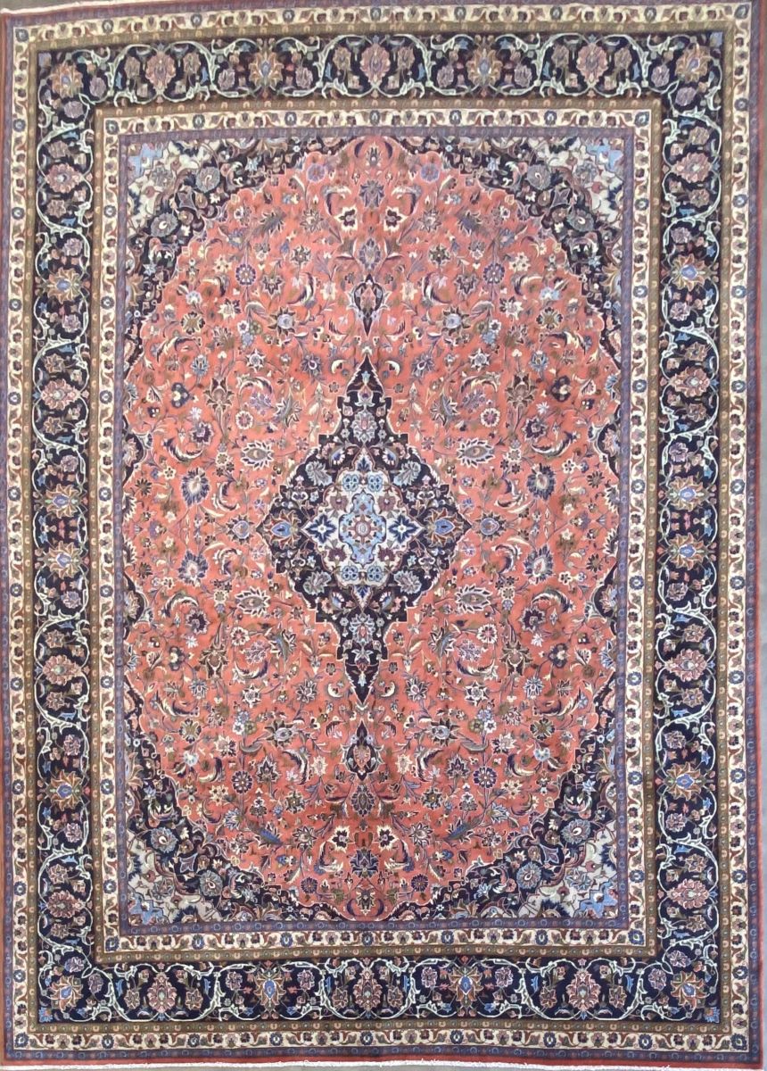 Fine Hand-Knotted Persian Kashan Carpet