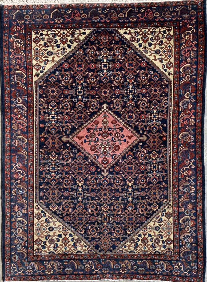 Antique Hand-Knotted Tribal Persian Malayer Rug