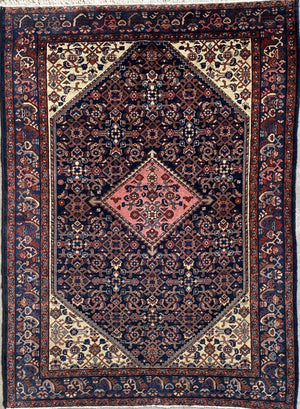 Antique Hand-Knotted Tribal Persian Malayer Rug