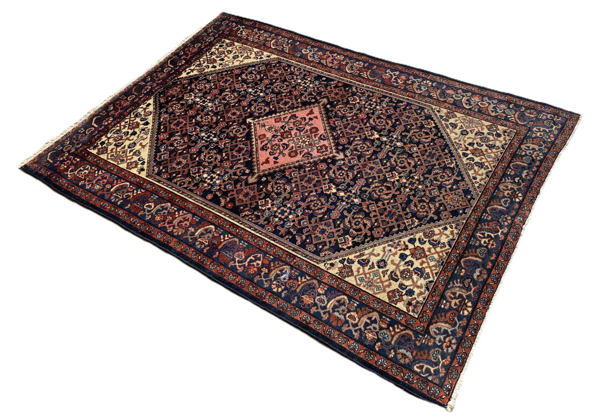 Antique Hand-Knotted Tribal Persian Malayer Rug