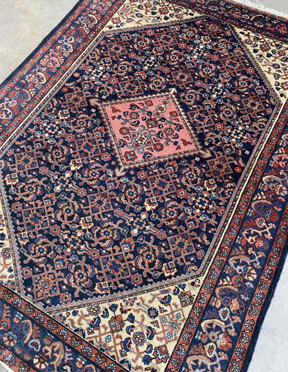 Antique Hand-Knotted Tribal Persian Malayer Rug