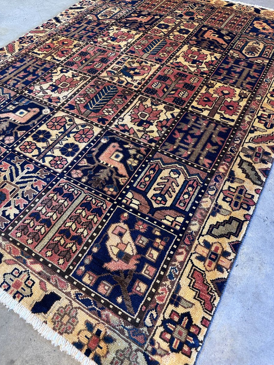 Hand-Knotted Tribal Persian Bakhtiar Rug