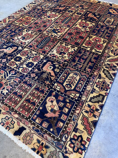 Hand-Knotted Tribal Persian Bakhtiar Rug