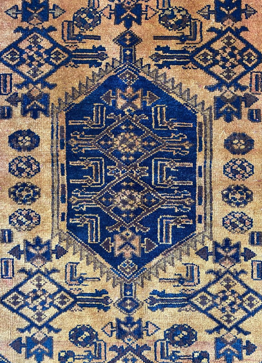 Hand-Knotted Tribal Persian Khamseh Rug