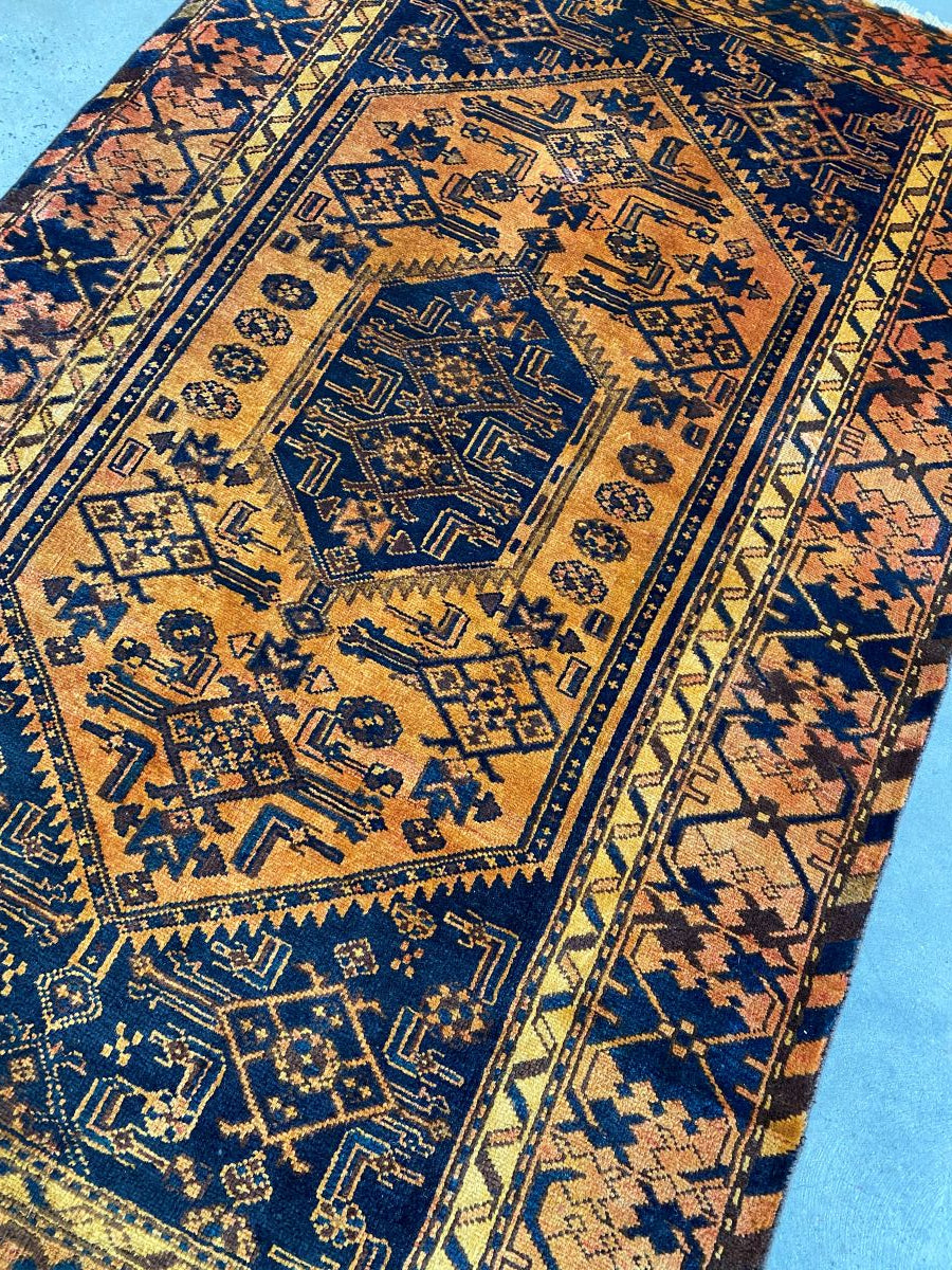 Hand-Knotted Tribal Persian Khamseh Rug