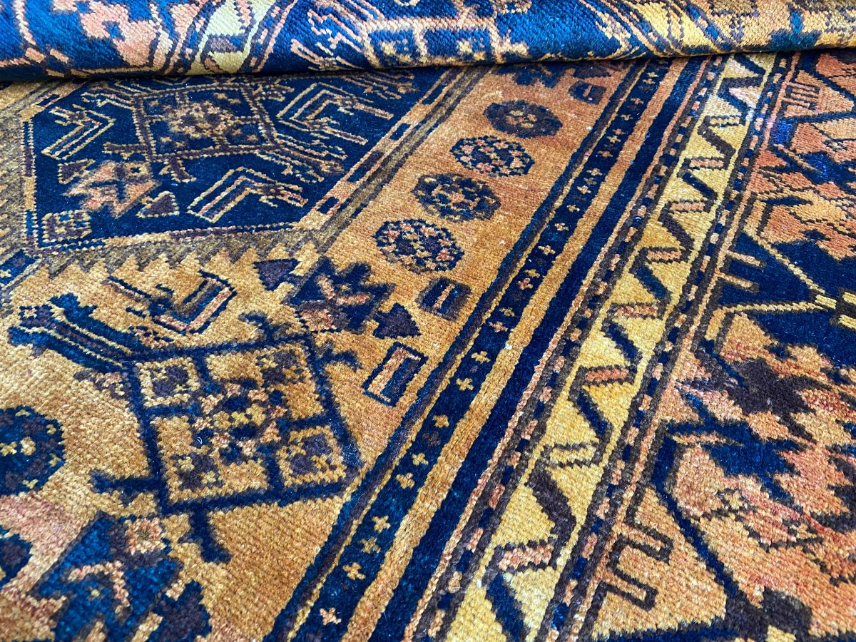 Hand-Knotted Tribal Persian Khamseh Rug