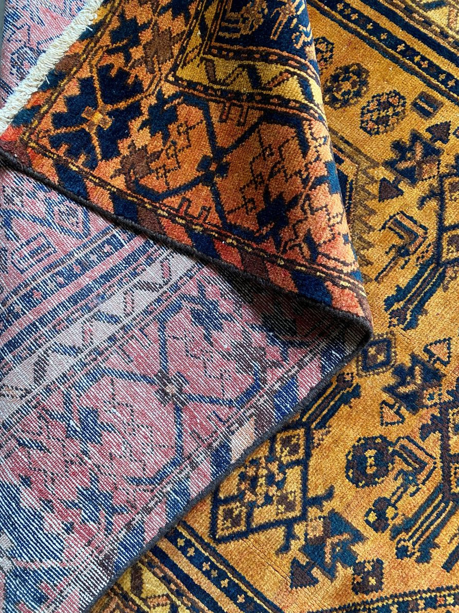 Hand-Knotted Tribal Persian Khamseh Rug