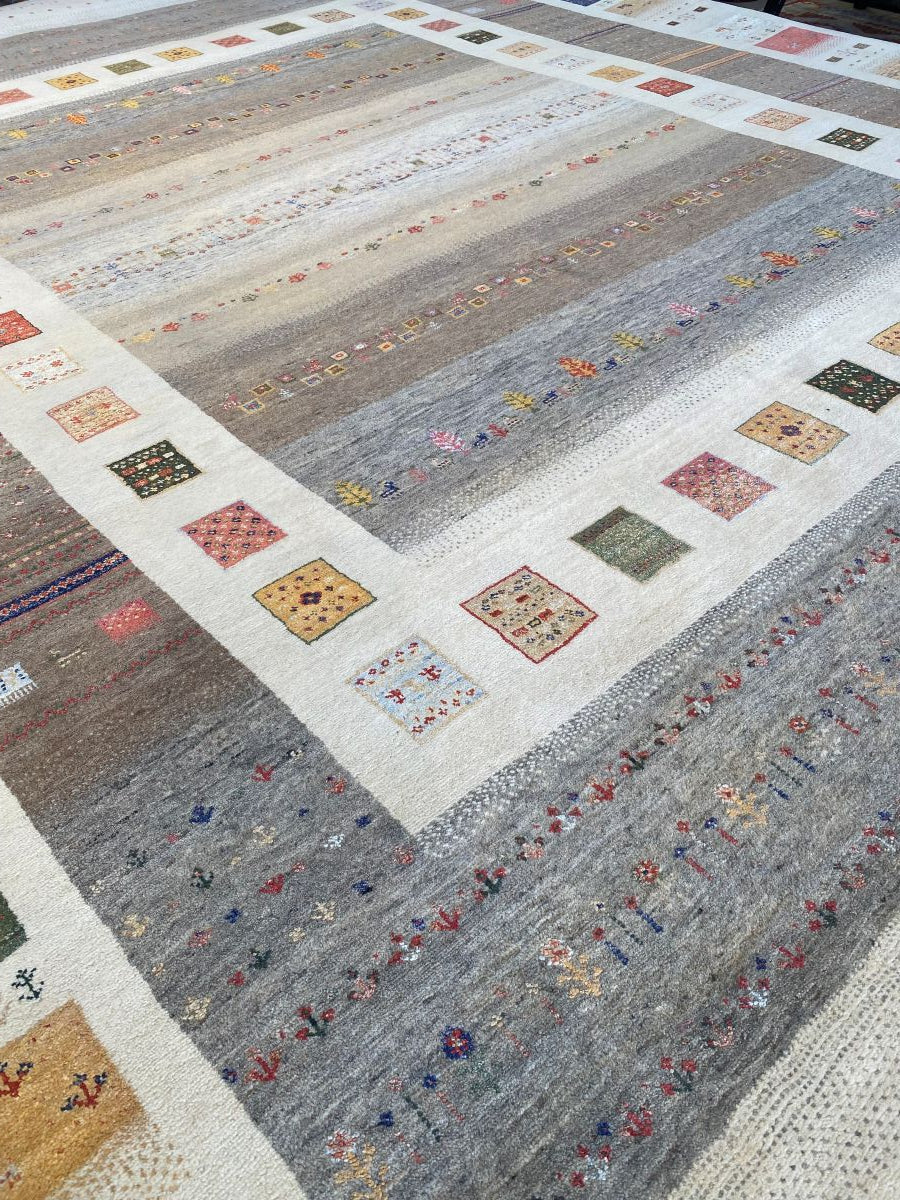 Hand-Woven Loribaft Gabbeh Carpet