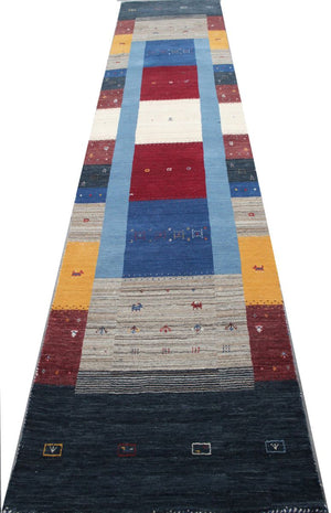 Hand-Woven Loribaft Gabbeh Runner