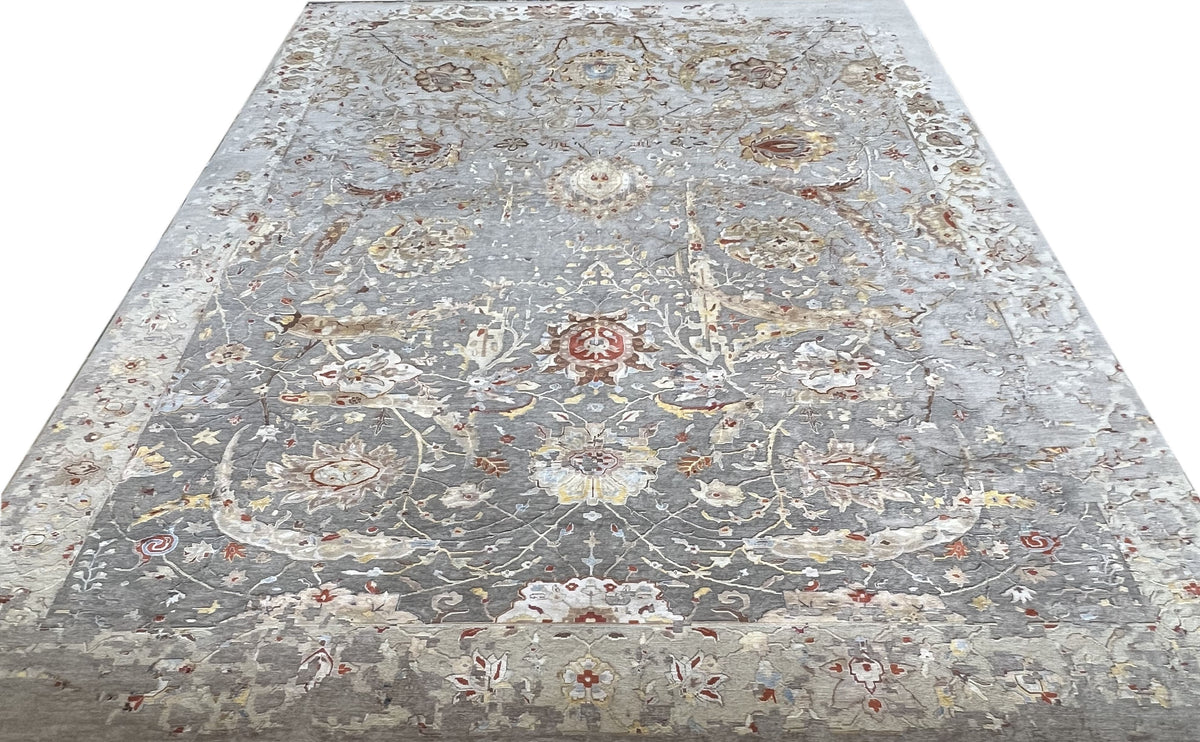 Hand-Woven Transitional Tabriz Design Rug