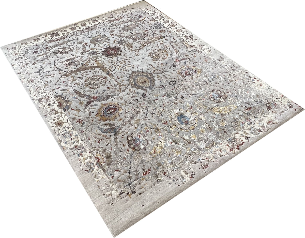Hand-Woven Transitional Tabriz Design Rug