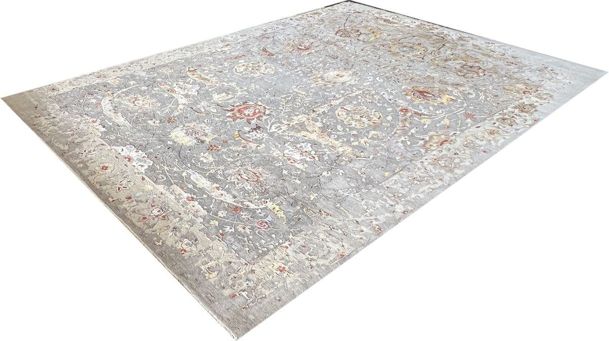 Hand-Woven Transitional Tabriz Design Rug