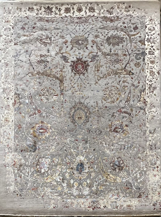 Hand-Woven Transitional Tabriz Design Rug