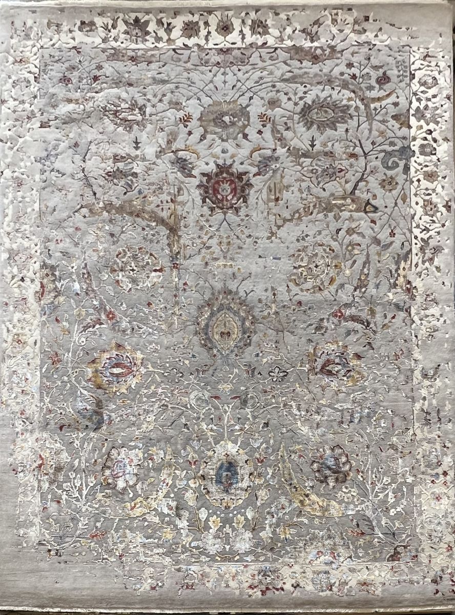Hand-Woven Transitional Tabriz Design Rug