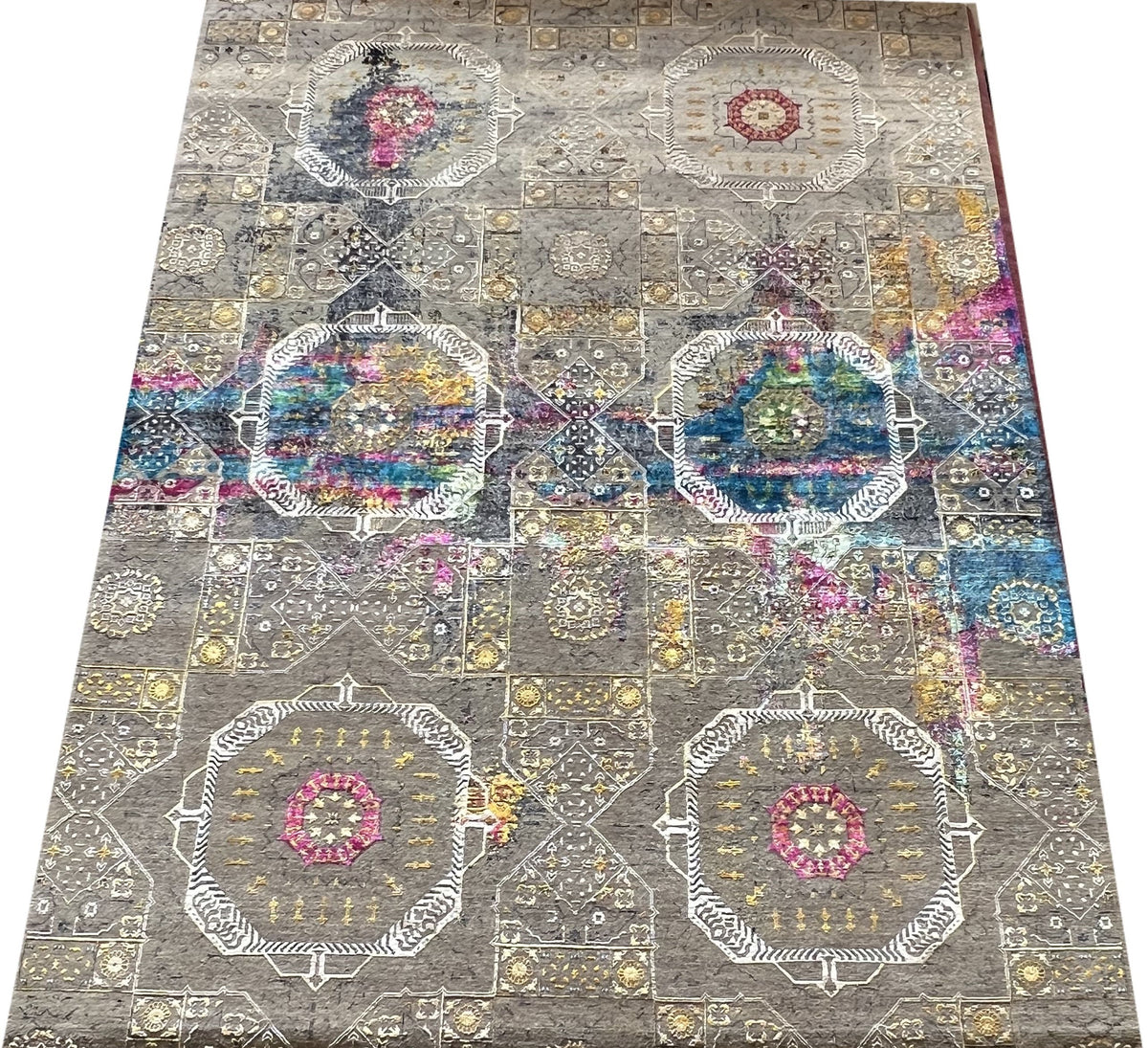 15th Century Hand-Woven Mamluk Design Carpet
